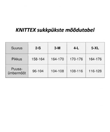 sukamuster-sukkpukste-suurused-knittex